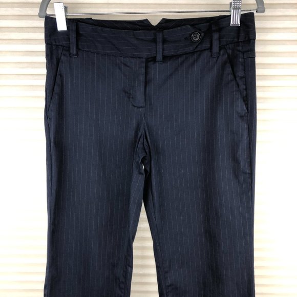 United Colors of Benetton Navy Pin Striped Flared Pants Quiet Luxury Old Money - Picture 4 of 13
